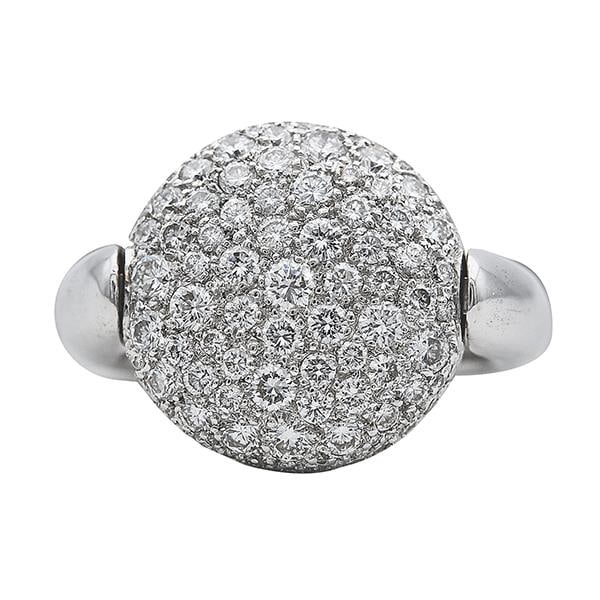 Chanel Galet Poli 18k White Gold Diamond Flip Ring (1 of 6)