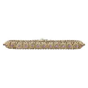 18k Yellow Gold Pink Sapphire Bracelet