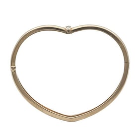 Piaget 18k Rose Gold Diamond Heart Shaped Bangle Bracelet