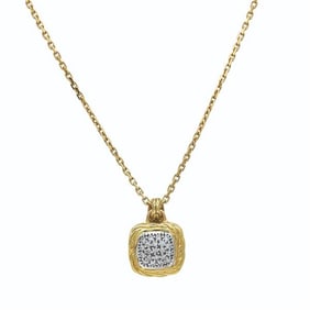 John Hardy 18k Yellow Gold Diamond Pendant Necklace