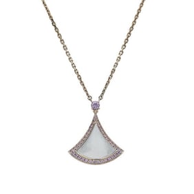 Bvlgari Bulgari 18k Rose Gold Pink Sapphire and Mother-of-Pearl Pendant Necklace