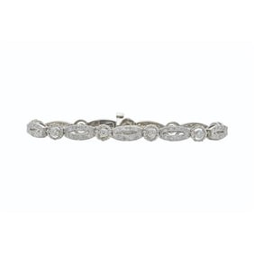 14k White Gold Diamond Link Bracelet