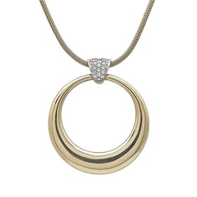 18k Gold Diamond Pendant on a 14kt 16.5 Inch Necklace