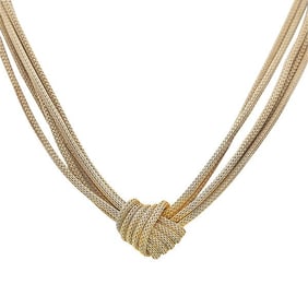 14k Yellow Gold Multi Strand Knot Chain