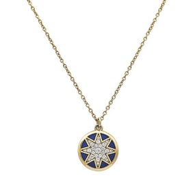 Tiffany & Co. Paloma Picasso Venezia Stella 18k Yellow Gold Diamond Enamel Pendant Necklace