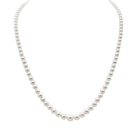 Mikimoto Graduated Akoya Cultured Pearl 18 inch Necklace with Silver Clasp