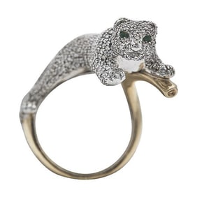 Effy 14k White and Yellow Gold Diamond Jaguar Ring
