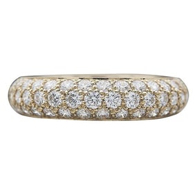Cartier 18k Yellow Gold Pavé Diamond Band Ring