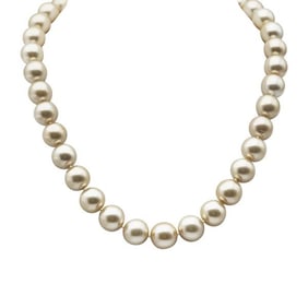 Na Hoku Graduated Golden South Sea Pearl Necklace with 14k Yellow Gold Clasp