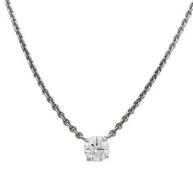 18k White Gold Diamond Solitaire Pendant Necklace
