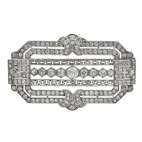 Silver Diamond Brooch Pin