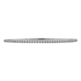 10k White Gold Flexible Diamond Bangle Bracelet