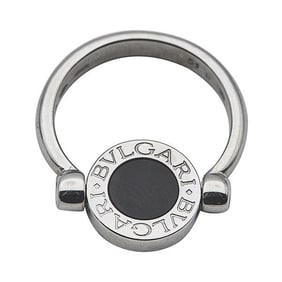 Bvlgari Bulgari 18k White Gold Diamond and Onyx Flip Ring