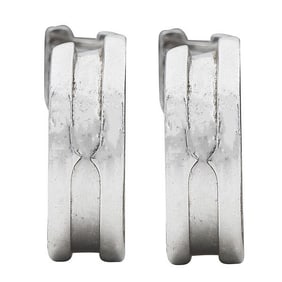 Pair of Bvlgari Bulgari B.Zero1 18k White Gold Huggie Hoop Earrings