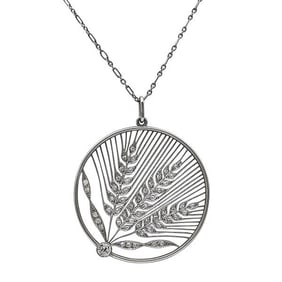Platinum and 18k Rose Gold Diamond Pendant Necklace