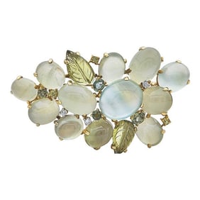 Suarez 18k Yellow Gold Multi Gem-Set Brooch