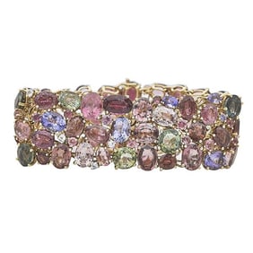 Suarez 18k Yellow Gold Multi Gem-Set Bracelet