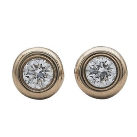 Pair of Tiffany & Co. Elsa Peretti Diamonds by the Yard 18k Yellow Gold Diamond Earstuds