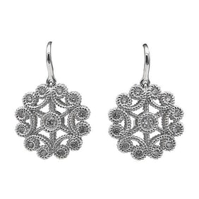 Pair of Roberto Coin 18k White Gold Diamond Drop Earrings