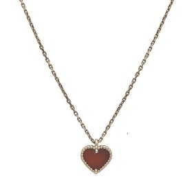 Van Cleef & Arpels Sweet Hearts 18k Rose Gold Carnelian Pendant Necklace