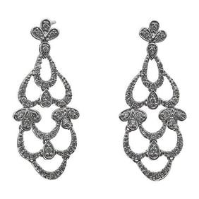 Pair of 14k White Gold Diamond Chandelier Earrings