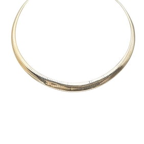 14k Yellow Gold Graduated Omega Chain Necklace