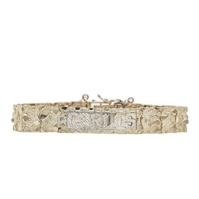 14k Yellow Gold Carlos Textured Bracelet