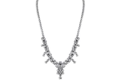 Platinum Old European-Cut Diamond Princess Necklace