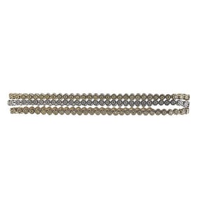 14k White and Yellow Gold Diamond and Yellow Diamond Three Row Bracelet