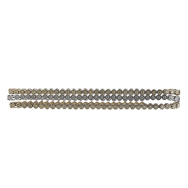 14k White and Yellow Gold Diamond and Yellow Diamond Three Row Bracelet (1 of 2)
