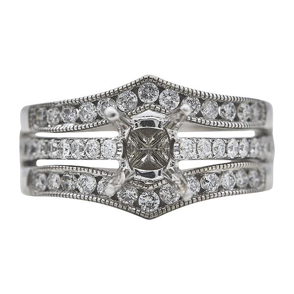 14k White Gold Diamond Engagement Ring Setting and Jacket (1 of 3)