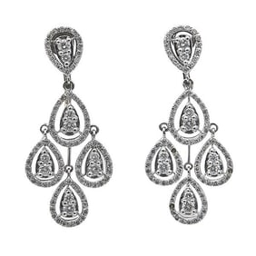 Pair of 18k White Gold Diamond Chandelier Earrings