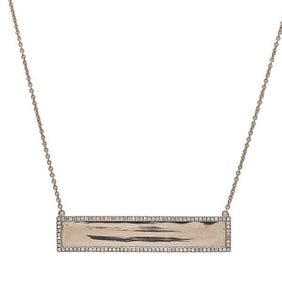 14k Rose Gold Diamond Bar Pendant Necklace