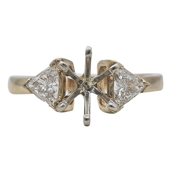 14k Yellow Gold Trillion-Cut Diamond Engagement Ring Setting (1 of 3)