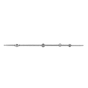 18k White Gold Bezel-Set Diamond Station Chain Bracelet
