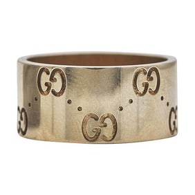 Gucci GG Icon 18k Yellow Gold Band Ring
