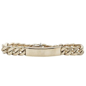 18k Yellow Gold Curb Link ID Bracelet