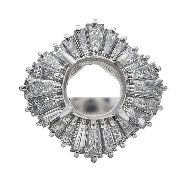 Platinum Diamond Ballerina Engagement Ring Setting (1 of 3)