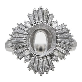 Platinum Diamond Ballerina Engagement Ring Setting