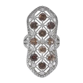 14k White Gold Topaz and Diamond Ring