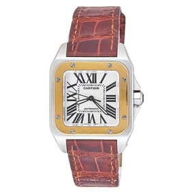 Cartier Santos 100 18k Rose Gold and Stainless Steel Watch Ref. W20107X7 / 2878, circa 2000