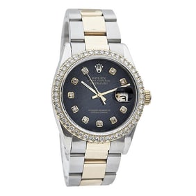 Rolex Datejust 18k Yellow Gold and Stainless Steel Diamond Watch, circa 1986