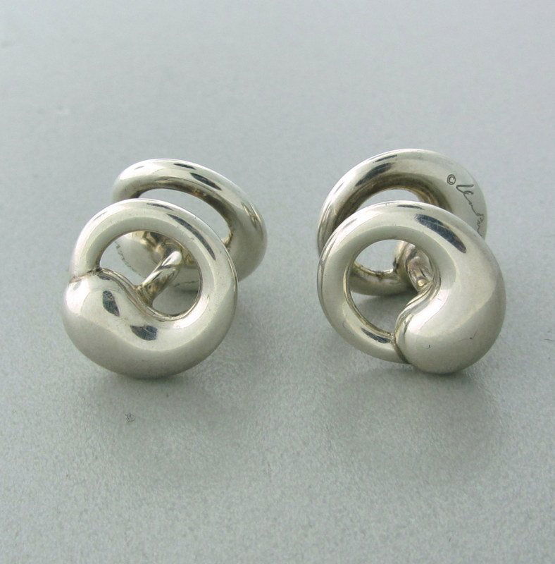 Tiffany & Co Elsa Peretti Sterling Cufflinks: Measurements - cufflink face 13.5mm in diameter. marks - Tiffany & Co,Elsa Peretti,925,Spain. weight - 11.3 grams