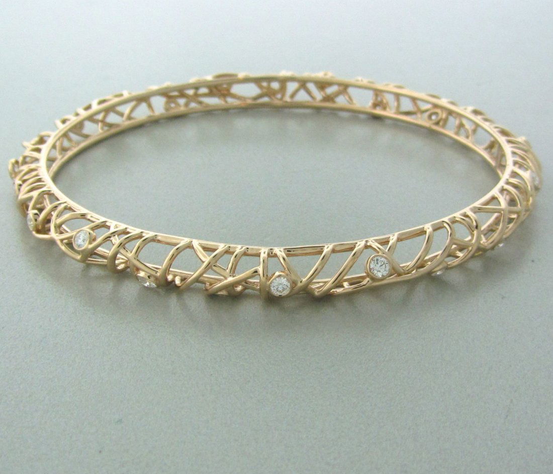 Hearts On Fire Rose Gold Diamond Bngle Bracelet