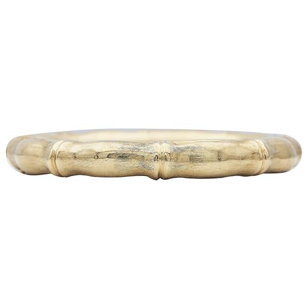 18k Yellow Gold Bamboo Style Hinged Bangle Bracelet (1 of 3)