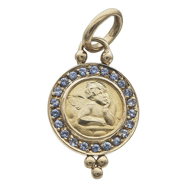 Temple St. Clair 18k Yellow Gold Sapphire Angel Pendant (1 of 3)