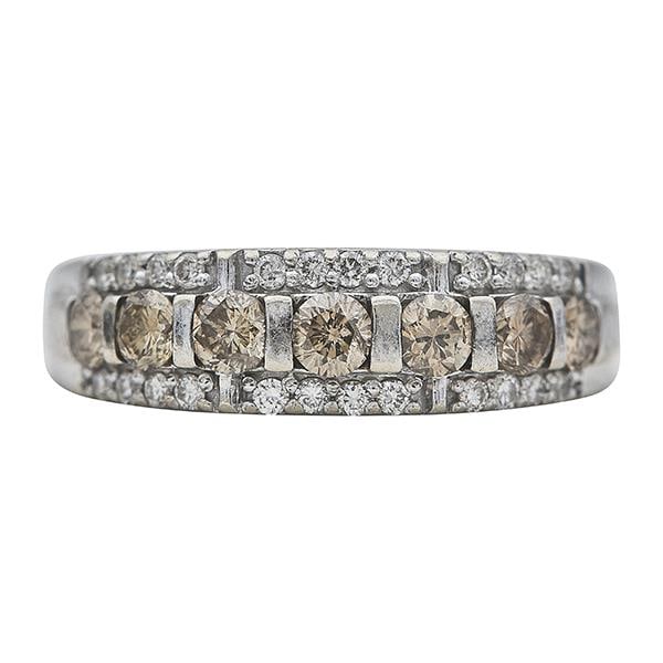 LeVian 14k White Gold Faint Brown and Colorless Diamond Band Ring (1 of 4)