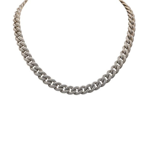 18k Rose Gold Pavé-Set Diamond 7.60 ctw Curb Link Chain Necklace (1 of 4)