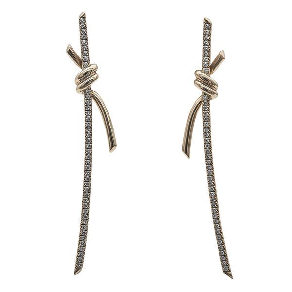 Tiffany & Co. Knot 18k Rose Gold Diamond Earrings (1 of 4)