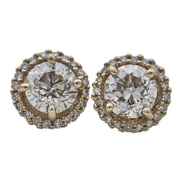 14k Rose Gold Diamond 2.90 ctw Stud Earrings (1 of 3)